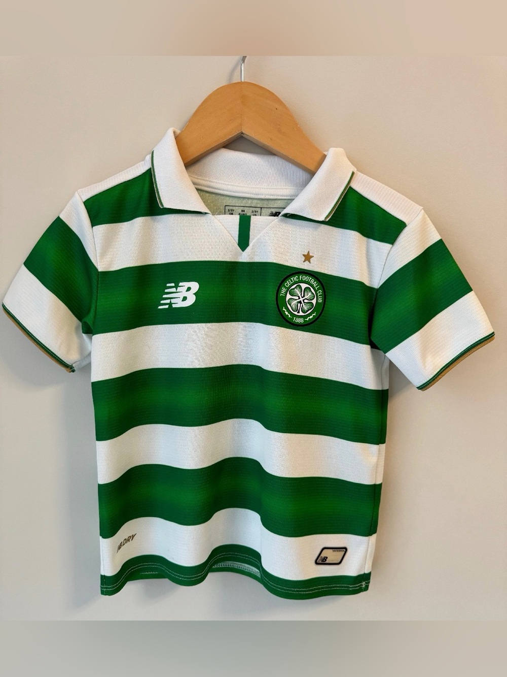 New Balance Kids' Celtic Football Club Home Football Jersey Size 2-3